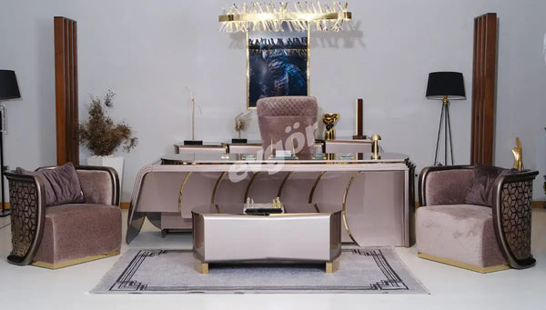 Atlantis Luxury Office Set: Presidential Desk, Chair, and Console