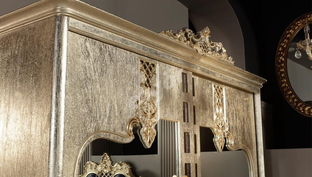 Beyzade Avangarde Luxury Bedroom Set - Designer MDF with Carved Details