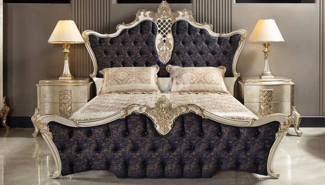 Beyzade Avangarde Luxury Bedroom Set - Designer MDF with Carved Details
