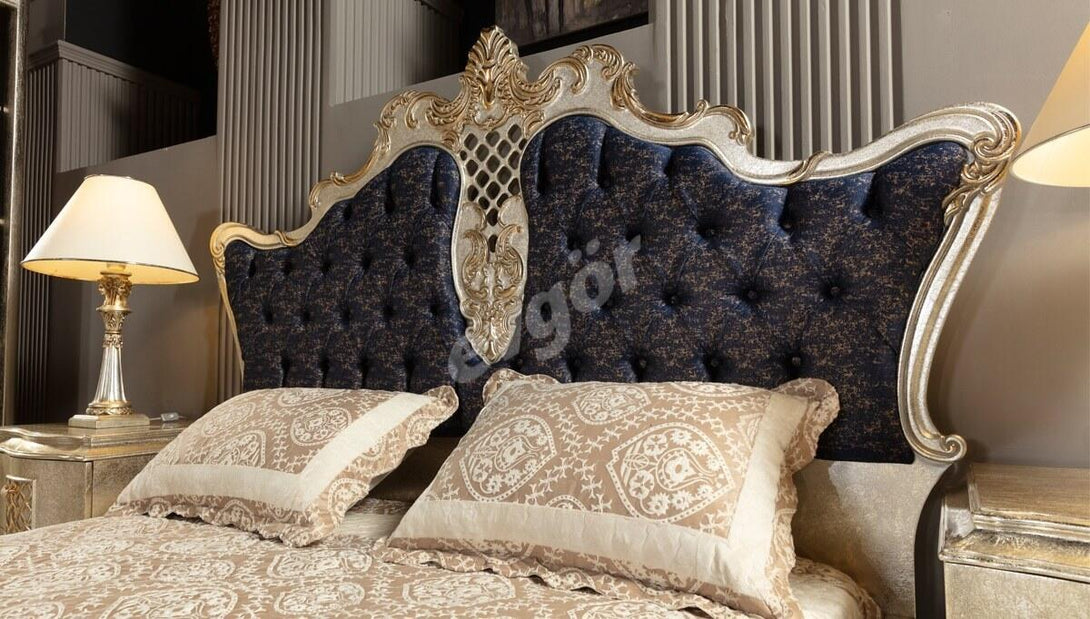 Beyzade Avangarde Luxury Bedroom Set - Designer MDF with Carved Details