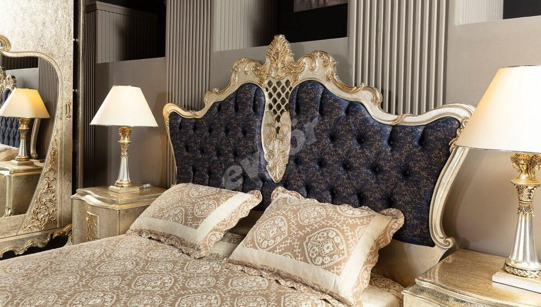Beyzade Avangarde Luxury Bedroom Set - Designer MDF with Carved Details