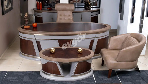 Devin Luxurious Executive Office Set: Opulent Design, Premium Comfort, and Royal Ambiance