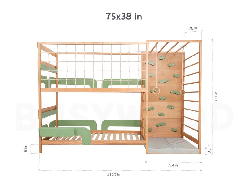 Toddler Bunk Bed, Twin Loft Bed, Montessori Twins Bed, Bunk Beds, Montessori Furniture, Nursery Decor, Bed Frame, Pack and Play, Kids Beds