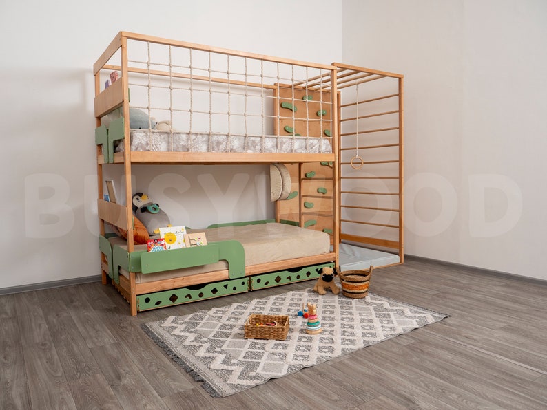Toddler Bunk Bed, Twin Loft Bed, Montessori Twins Bed, Bunk Beds, Montessori Furniture, Nursery Decor, Bed Frame, Pack and Play, Kids Beds