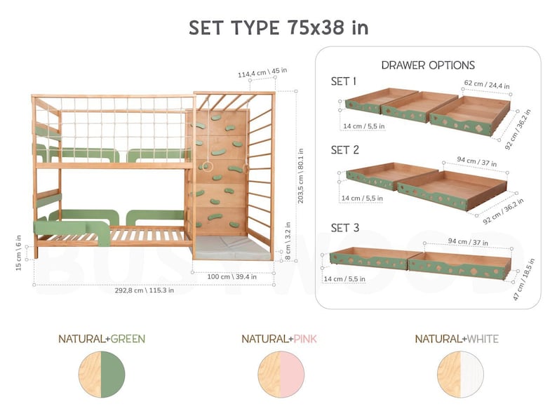 Toddler Bunk Bed, Twin Loft Bed, Montessori Twins Bed, Bunk Beds, Montessori Furniture, Nursery Decor, Bed Frame, Pack and Play, Kids Beds