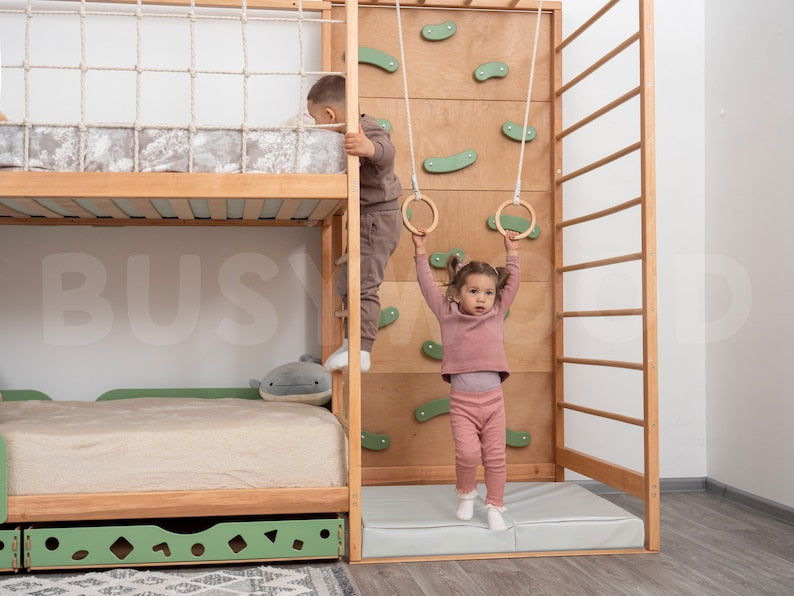 Toddler Bunk Bed, Twin Loft Bed, Montessori Twins Bed, Bunk Beds, Montessori Furniture, Nursery Decor, Bed Frame, Pack and Play, Kids Beds