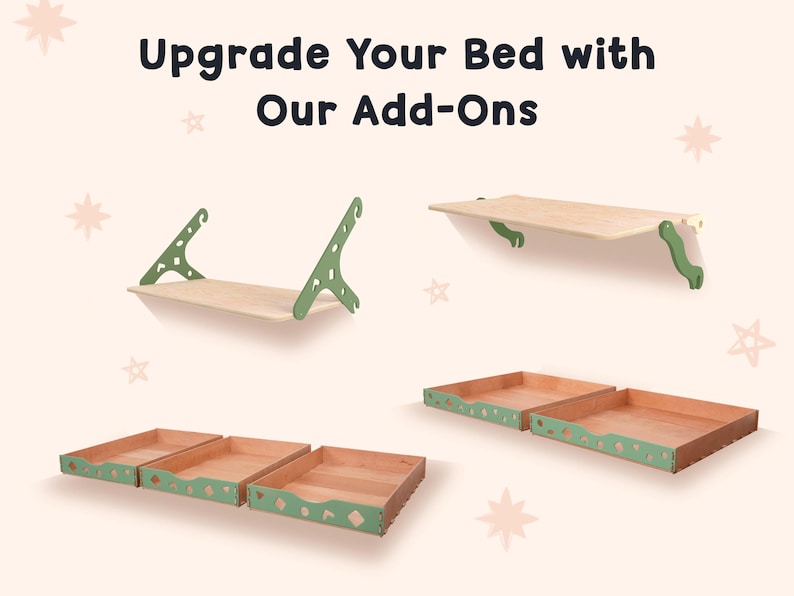Bunk Bed, Montessori Bed for Twins, Toddler Bed, Twin Bed, Bunk Beds for Kids, Montessori Furniture, Bed Frame, Nursery Decor, Toddler Gym