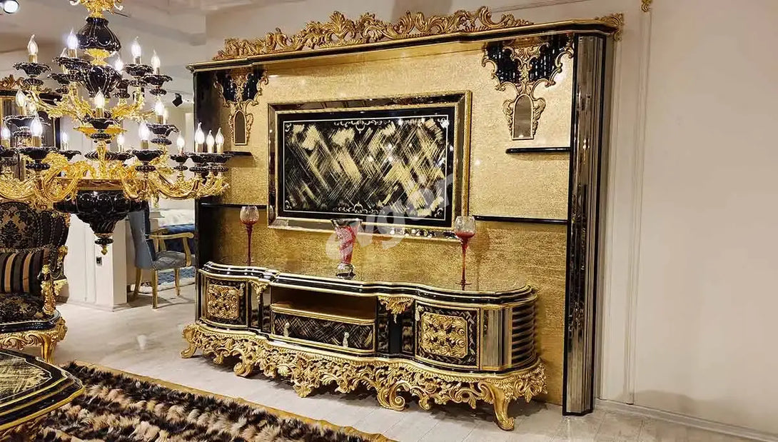 Kamelya Siyah Klasik Koltuk Takımı