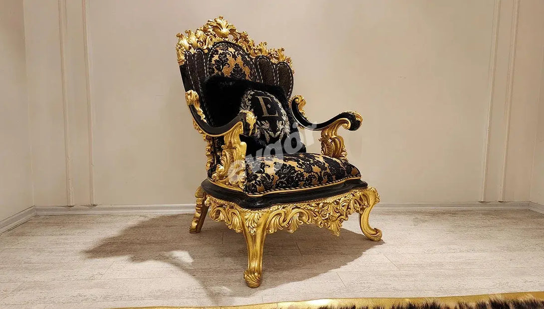 Kamelya Siyah Klasik Koltuk Takımı