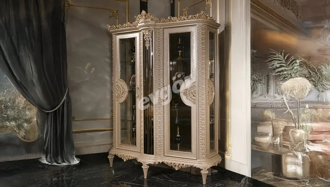 Laleli Krem Klasik Yemek Odası