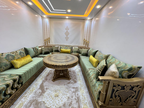 Luxuriöses marokkanisches Majlis-Sofa-Set – Maßgefertigter, handgefertigter Salon-Berber