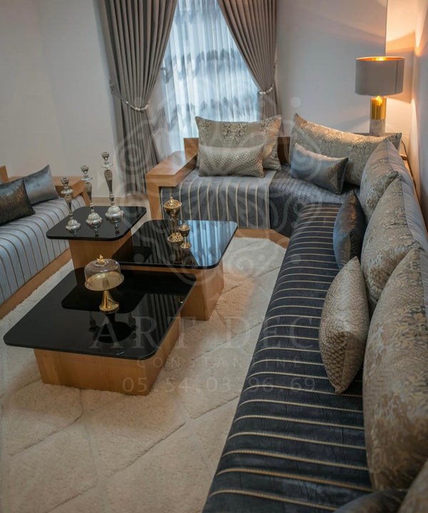 Luxuriöses marokkanisches Majlis-Sofa-Set – Maßgefertigter, handgefertigter Salon-Berber