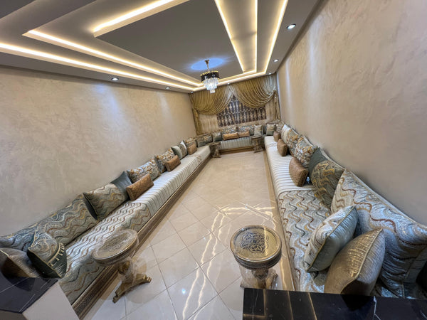 Luxuriöses marokkanisches Majlis-Sofa-Set – Maßgefertigter, handgefertigter Salon-Berber