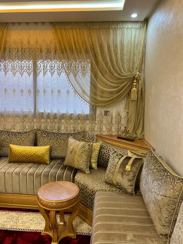 Luxuriöses marokkanisches Majlis-Sofa-Set – Maßgefertigter, handgefertigter Salon-Berber