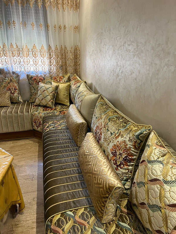 Luxuriöses marokkanisches Majlis-Sofa-Set – Maßgefertigter, handgefertigter Salon-Berber