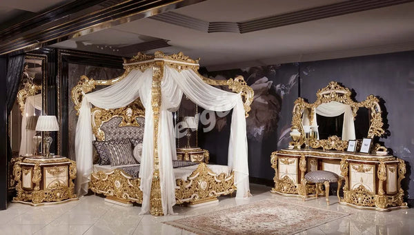 Sultan Krem Klasik Yatak Odası