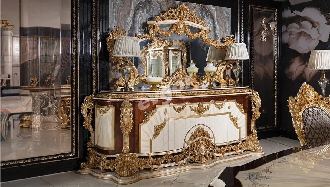 Sultan Krem Klasik Yemek Odası