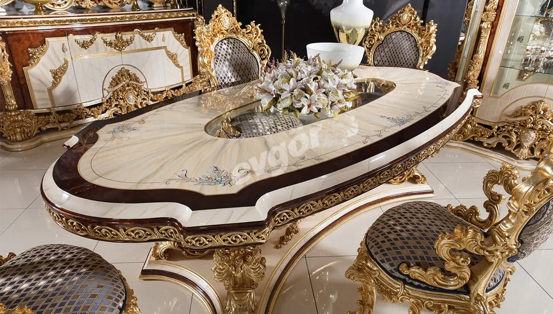 Sultan Krem Klasik Yemek Odası