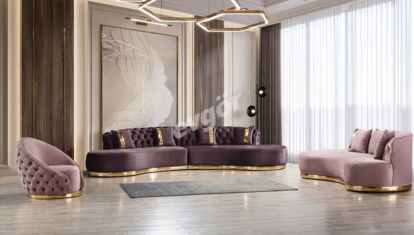 Zeta Pembe Lüks Koltuk Takımı